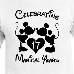 Celebrating 17 Magical Years Cut Files | Cricut | Silhouette Cameo | Svg Cut Files | Digital Files | PDF | Eps | DXF | PNG | Mickey Minnie