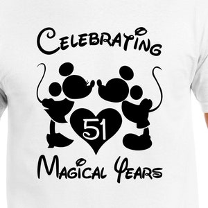 Celebrating 51 Magical Years Cut Files | Cricut | Silhouette Cameo | Svg Cut Files | Digital Files | PDF | Eps | DXF | PNG | Mickey Minnie