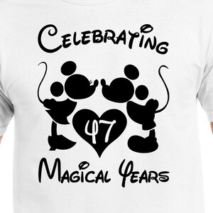 Celebrating 47 Magical Years Cut Files | Cricut | Silhouette Cameo | Svg Cut Files | Digital Files | PDF | Eps | DXF | PNG | Mickey Minnie