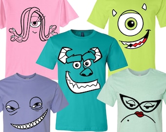 Monster Inc Faces 5 Piece Set Cut Files | Cricut | Silhouette Cameo | Svg Cut Files | Digital Files | PDF | Eps | DXF | PNG | Mouse