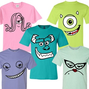 Monster Inc Gesichter 5 Stück Set Schnittdateien | Cricut | Silhouette Cameo | SVG-Schnittdateien | Digitale Dateien | PDF | Eps | DXF | PNG | Maus