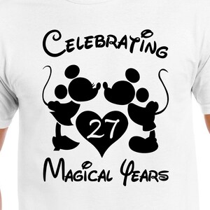 Celebrating 27 Magical Years Cut Files | Cricut | Silhouette Cameo | Svg Cut Files | Digital Files | PDF | Eps | DXF | PNG | Mickey Minnie
