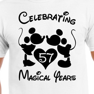 Viering van 57 magische jaren Geknipte bestanden | Cricut | Silhouette Cameo | Svg Cut Bestanden | Digitale bestanden | PDF-| Eps | DXF | PNG-| Mickey Minnie
