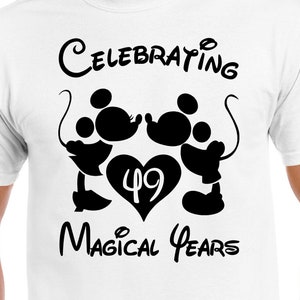 Celebrating 49 Magical Years Cut Files | Cricut | Silhouette Cameo | Svg Cut Files | Digital Files | PDF | Eps | DXF | PNG | Mickey Minnie