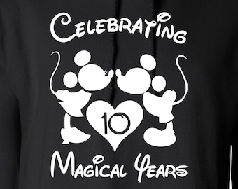 Celebrating 10 Magical Years Cut Files | Cricut | Silhouette Cameo | Svg Cut Files | Digital Files | PDF | Eps | DXF | PNG | Mickey Minnie