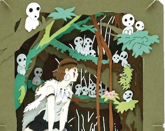Paper Theater | Princess Mononoke | The Forest Where Forest Spirits Kodama Lives PT-L80 (ペーパーシアター/もののけ姫/コダマの棲む森 PT-L80) Anime Paper Craft