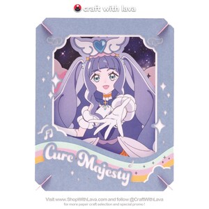 Teatro de Papel | Céu subindo! Cura bonita | Cure Majesty PT-350 (ひろがるスカイ！プリキュア / キュアマジェスティ) Kit de artesanato de papel de anime da Ensky Japan
