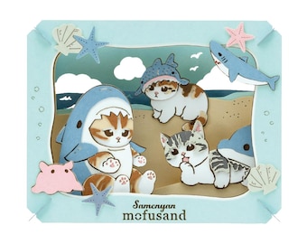 Paper Theater | Mofusand | Sameyan PT-354 ( ペーパーシアター mofusand / サメにゃん PT-354 ) Anime Paper Craft Kit by Ensky Japan