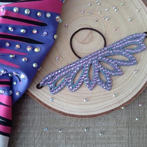 Rhythmic Gymnastics Hair Crown, Rainbow Rhinestone Dance Ornament, Figure Skating Bun Accessory