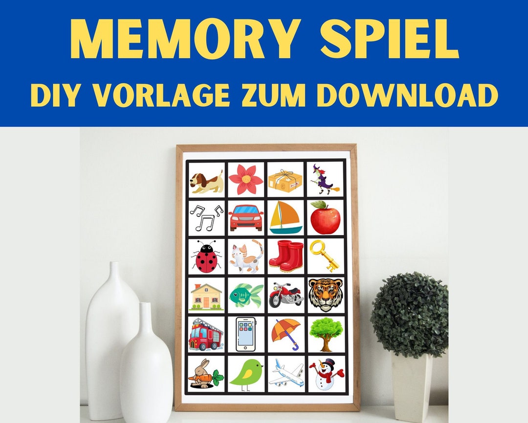 Memory Spiel DIY Vorlage Zum Download 24 Memory Karten Zum - Etsy