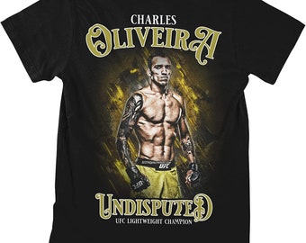 Maillot De Sport UFC Charles Oliveira - Noir, Unisexe, Pour Entraînement