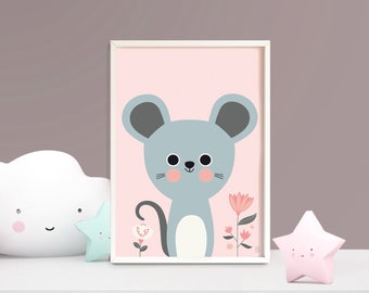 Mouse wall decorative poster for children's room