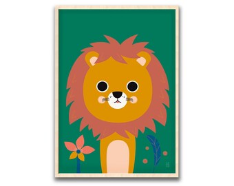 Lion wall decorative poster for children's room