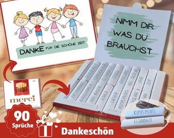 Abschiedsgeschenk Geschenk Erzieher Erzieherin Danke Kita Kindergarten Leiterin Tagesmutter Schule Lehrer Lehrerin 90 MERCI Banderolen DIY 7