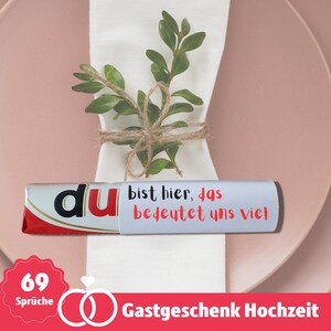 Gastencadeau bruiloft tafeldecoratie bruiloft plaatskaarten burgerlijke huwelijkscadeaus voor gasten DIY Download: 27 Duplo banderollen