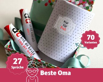 Gift Grandma Best Grandma Grandmother Duplo Banderoles YOU Message Duplo Gift Box DIY Personalized Gift Last Minute Attention