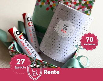 Regalo personalizado pensión jubilación colega colega jefe esposa marido despedida equipo pensionado jubilación Duplo tarjeta banderola