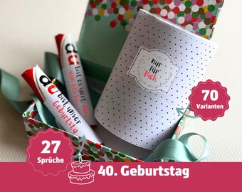 Geschenk 40 Geburtstag kreatives personalisiertes Geschenk Mutter Mama Vater Papa Geburtstagsgeschenk Duplo Banderolen Kleine Aufmerksamkeit