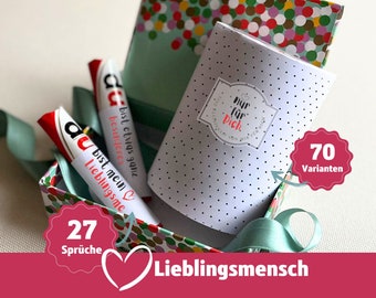 Lieblingsmensch personalisiertes Valentinstag Jahrestag Jubiläum Geschenk für ihn sie Männer Frauen Liebeserklärung Duplo Banderolen Liebe