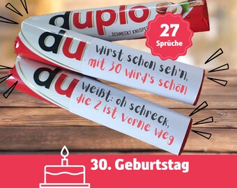 Gift 30th birthday creative gift personal gifts gift boyfriend gift girlfriend DIY Download 27 Duplo banderoles