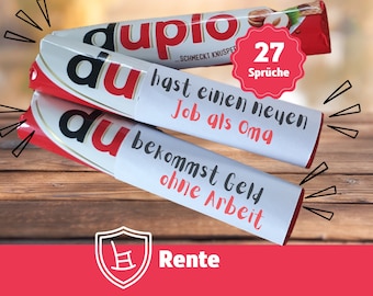 Gift pension retirement gift for colleagues colleague boss farewell pension DIY personal gifts Download 27 Duplo banderoles