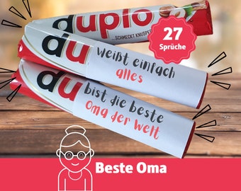 Gift Grandma Best Grandma Grandmother 27 Duplo Banderoles DU Message Duplo Gift Box DIY Gift Personal Gifts Download