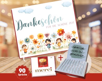 Farewell gift daycare gift educator gift educator birthday kindergarten childminder teacher thank you 90 MERCI banderoles 10