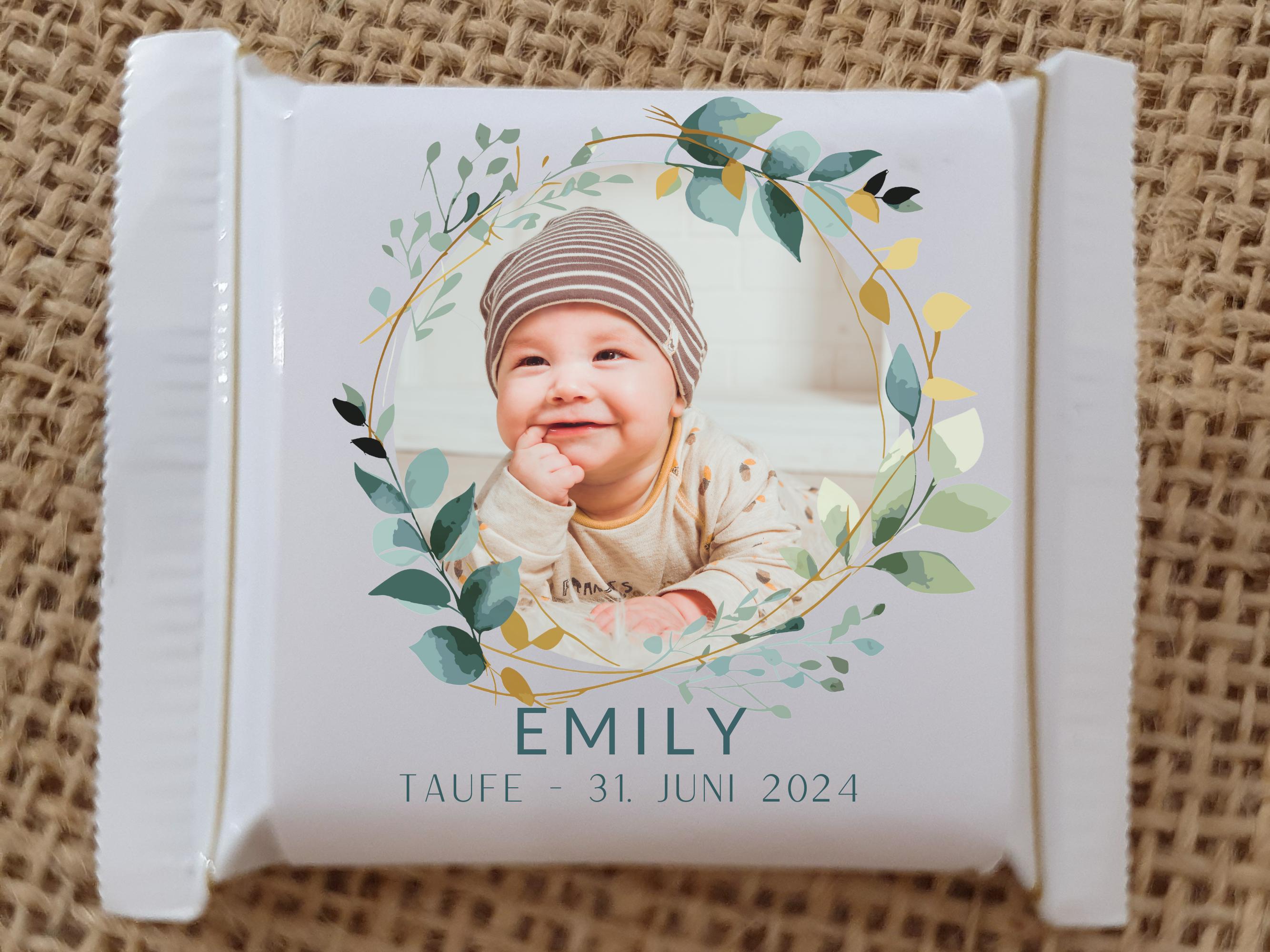 60 Gastgeschenk-Kärtchen Zur Taufe Mit Personalisiertem Druck – Für Mädchen, 4,5 X 2,5 Cm