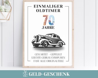 Cash gift 70th birthday funny gift grandma DIY birthday gift grandpa voucher last minute gift grandparents collection gift