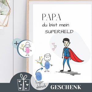 Cadeau d'empreintes digitales père papa cadeau de fête des pères bébé enfants anniversaire noël dernière minute modèle artisanal petit cadeau enfant