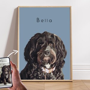 Ritratto da foto di cane ritratto di cartone animato ritratto personalizzato amante del cane regalo proprietario del cane ritratto illustrazione dell'animale domestico poster fotografico
