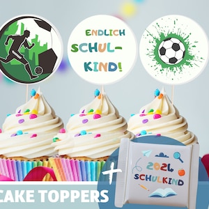 Cake Topper Back to School Muffin Cupcakes Cake School Enrollment Boy School Cone Football School Day Table Decoration 2025 Schoolchild Ritter Sport Banderole