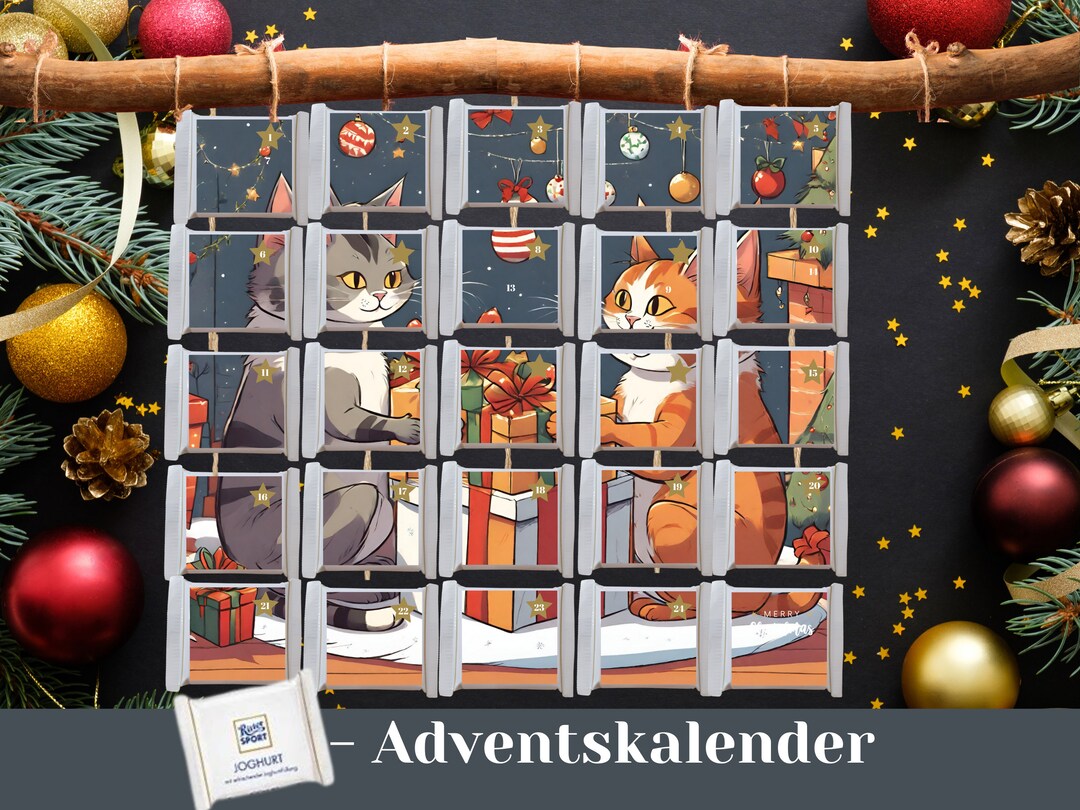 Advent Calendar Cat Advent Calendar to Fill Chocolate Etsy Australia