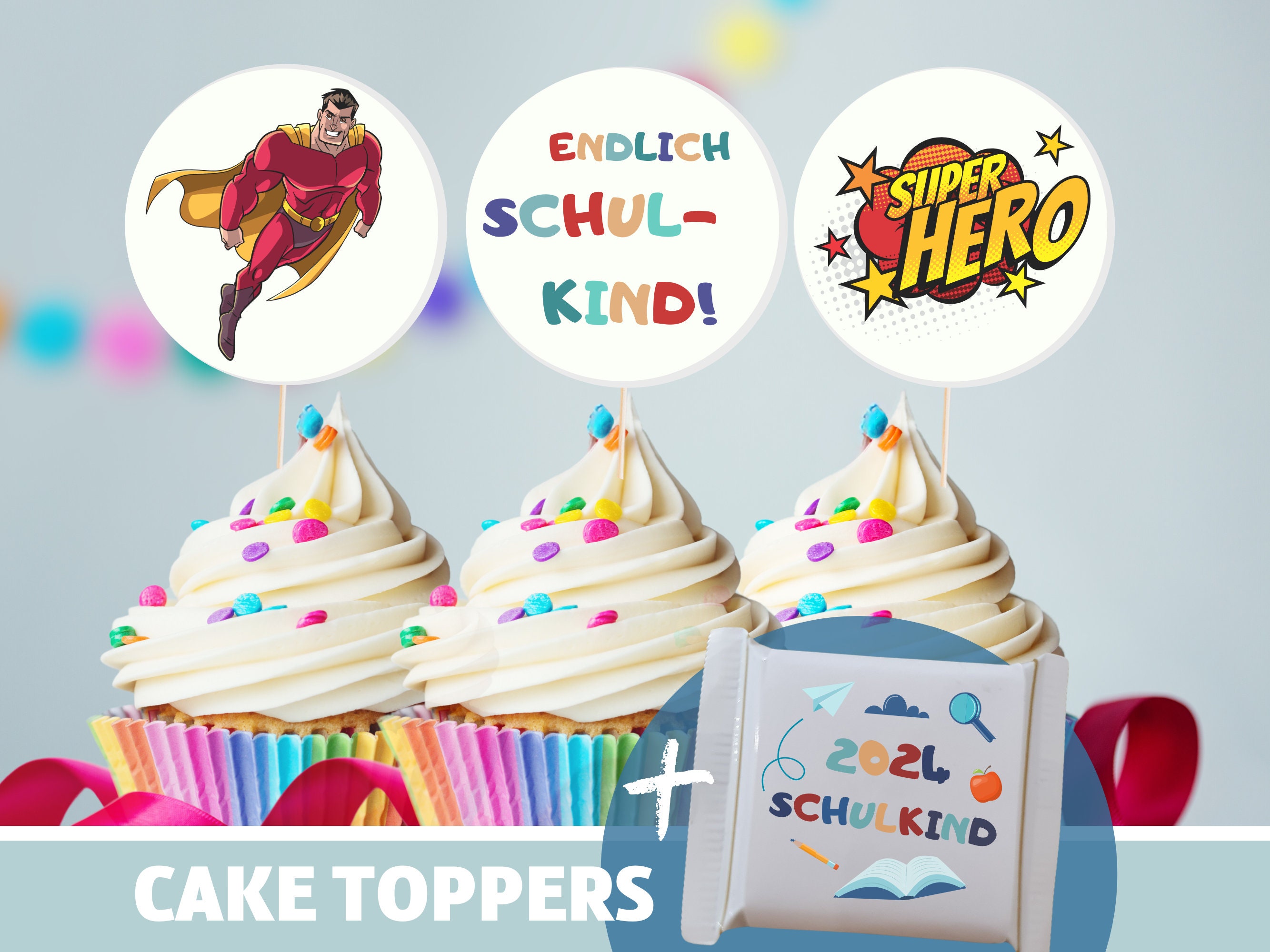 12 Himmelblaue Cupcake-Banderolen Mit Filigranem Design – Perfekt Für Jeden Anlass