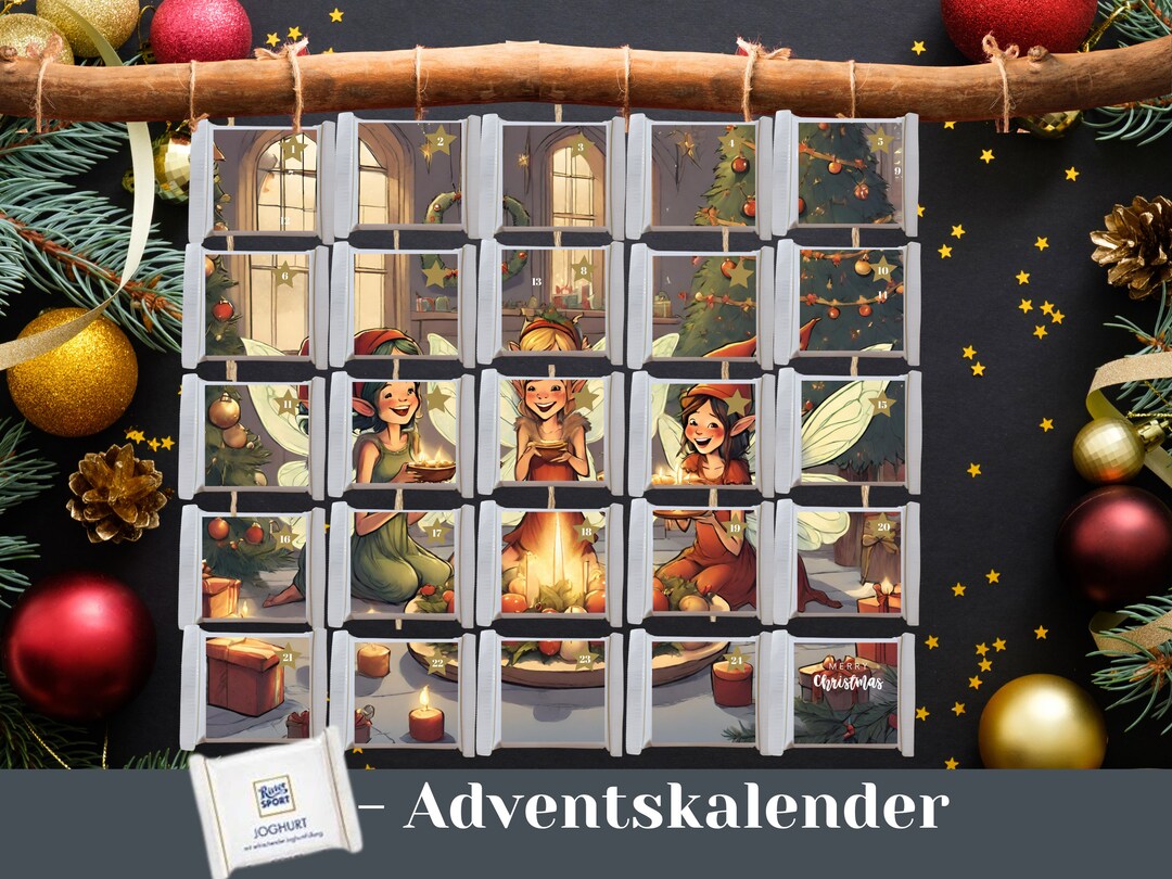 Advent Calendar Elves Advent Calendar to Fill Chocolate Etsy