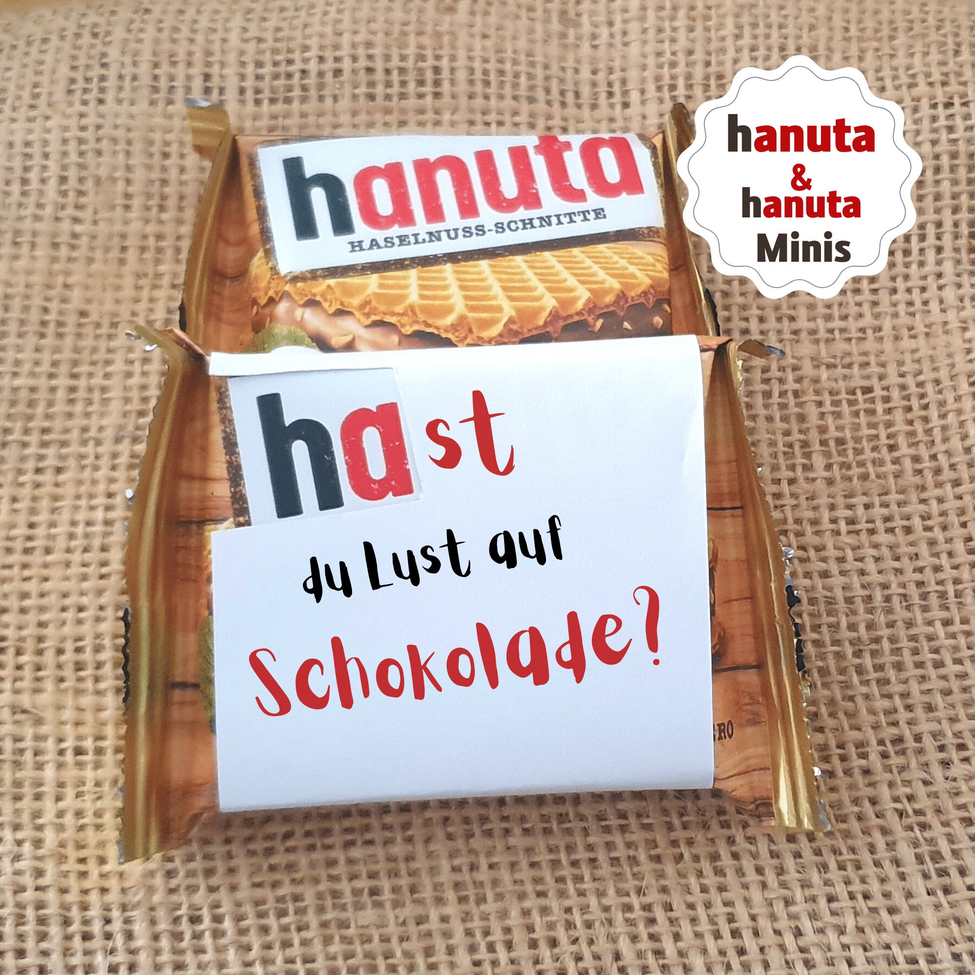 Download: Hanuta & Hanuta Minis Banderoles Craving Chocolate Chocolate  Banderole, Message, Gift for Colleagues Friends, DIY - Etsy