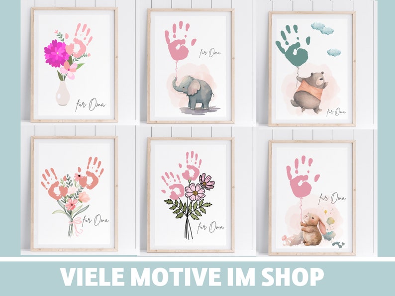 Handabdruck Bild Blumen Vorlage Last Minute Geschenk Geburtstag Oma Opa Mutter Patentante Onkel Kita Kindergarten Dankeschön Erzieherin DIY Basteln Malen mit Kindern Aktivitäten