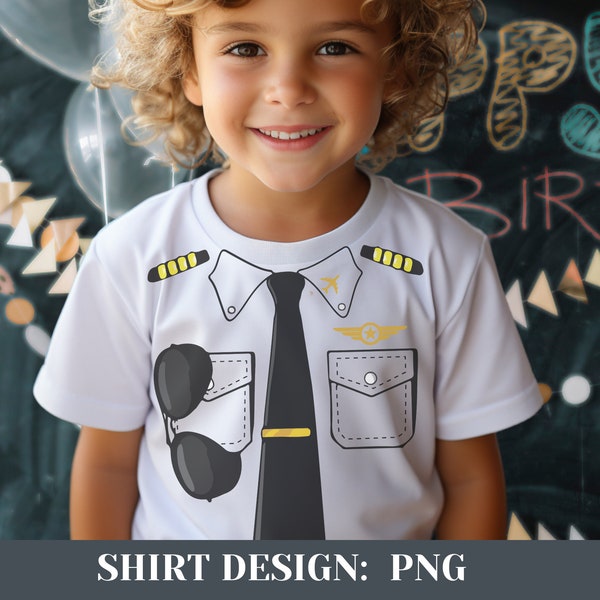 Children's Birthday Pilot Airplane Boy Costume Matching Shirt Halloween Carnival Costume Party Theme Party Baby Shower Iron-On Transfer Film DIY 09