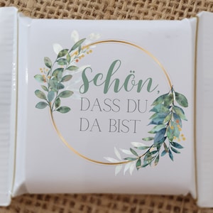 Ritter Sport Mini Banderolen schön dass du da bist Geschenk Gastgeschenk Geburtstag Hochzeit Tischdeko Give away Schokolade personalisiert 2