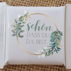 Ritter Sport Mini Banderoles Bello che tu sia qui Regalo Regalo per gli ospiti Compleanno Decorazione per la tavola di nozze Regala cioccolato personalizzato 2