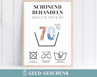 Cash gift 70th birthday funny gift grandma DIY birthday gift grandpa voucher last minute gift grandparents collection gift