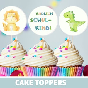 Cake Topper Back to School Muffin Cupcakes Cake School Enrollment Boy Dinosaur 1st Day of School Class Table Decoration School Cone Schoolchild 2025 Cupcake