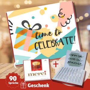 Regalo di compleanno regalo fidanzata collega collega vicino di casa per lui i suoi 90 MERCI fascetta adesiva cioccolato fai da te personalizzata 01