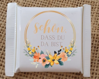 Ritter Sport Mini Banderoles Nice that you are here Gift Guest Gift Birthday Wedding Table Decoration Give Away Chocolate Personalized 4