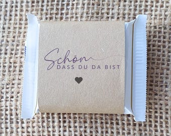 Ritter Sport Mini Banderoles Wedding Gift Nice to have you here Gift Communion Table Decoration Baptism Personalized Chocolate DIY