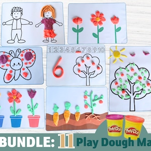 Knete PLAY DOUGH Matte Kinder Aktivität Morgenkreis Vorlagen Vorschule Kita Busy Book Quiet Homeschool Lernmaterial Lernkarten flash cards 1