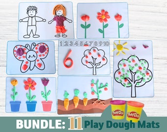 Play dough PLAY DOUGH mat children's activity morning circle templates preschool daycare busy book quiet homeschool learning material flash cards flash cards 1
