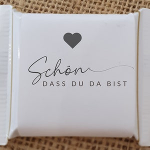 Mini fascette Ritter Sport carine che sei qui, regalo per gli ospiti, compleanno, matrimonio, decorazione per la tavola, regala cioccolato personalizzato