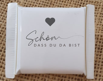 Ritter Sport mini banderoles nice that you are here gift guest gift birthday wedding table decoration give away chocolate personalized