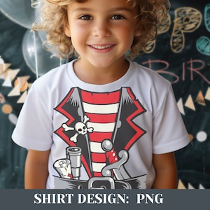 Shirt Piraten Kindergeburtstag Deko Mitbringsel Bügelbild Junge Mädchen Halloween Karneval Fastnacht Kostümparty Mottoparty Bügelfolie DIY 3